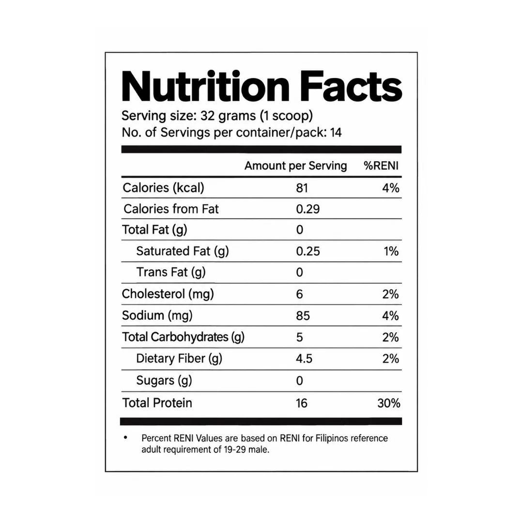Arabica Coffee Protein nutrition facts per 32 g serving: 81 calories, 16 g protein, and 0 g sugar
