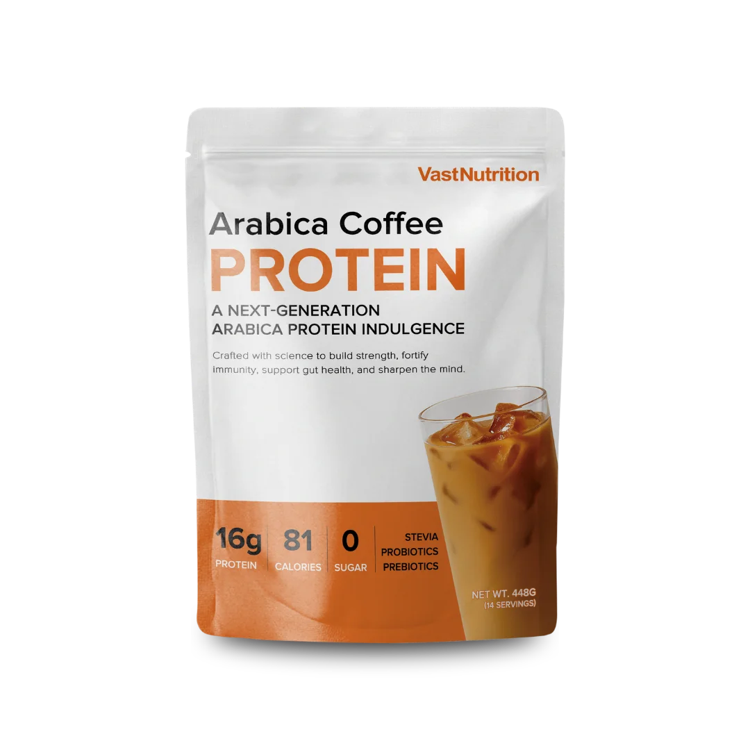 VastNutrition Arabica Coffee Protein 448 g pouch, front view