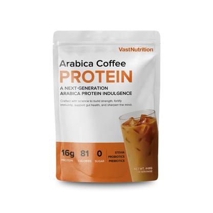 VastNutrition Arabica Coffee Protein 448 g pouch, front view